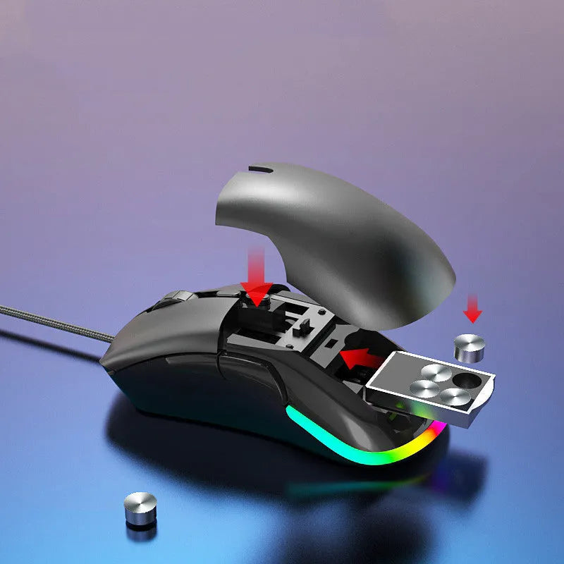 M88 hollow wired wireless gaming mouse with black shell and USB receiver