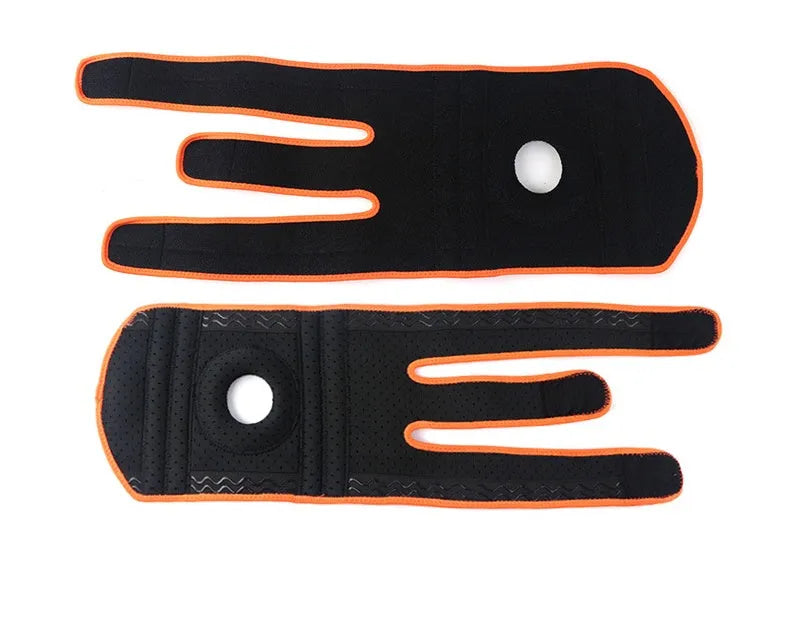 Outdoor mountaineering non-slip knee pads in neoprene, available in black, green, and orange colour options
