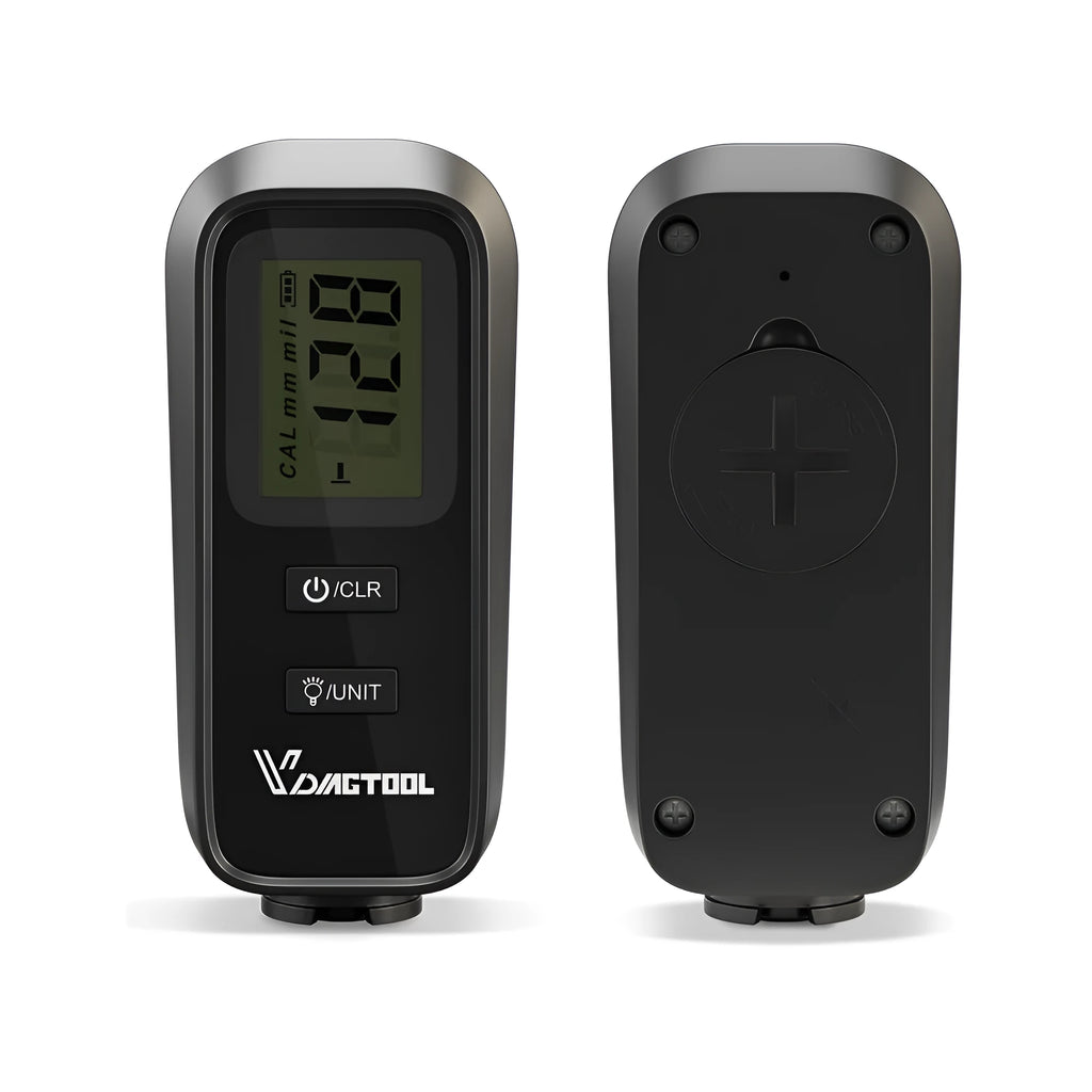 Black plastic automotive paint coating thickness gauge 38x87x22mm for 0-1.8mm measurement