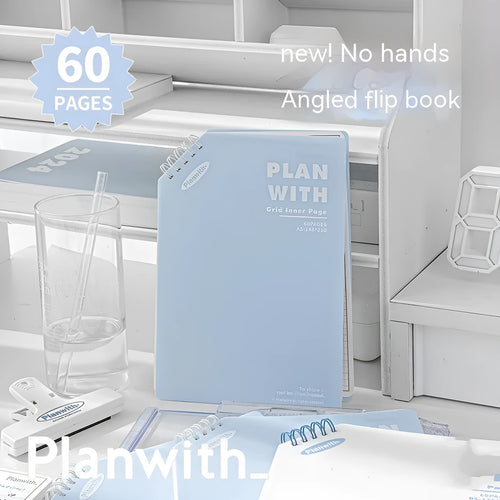 A5 and B5 student draft notebooks with white and blue plaid covers from the artsy Ins style salt series