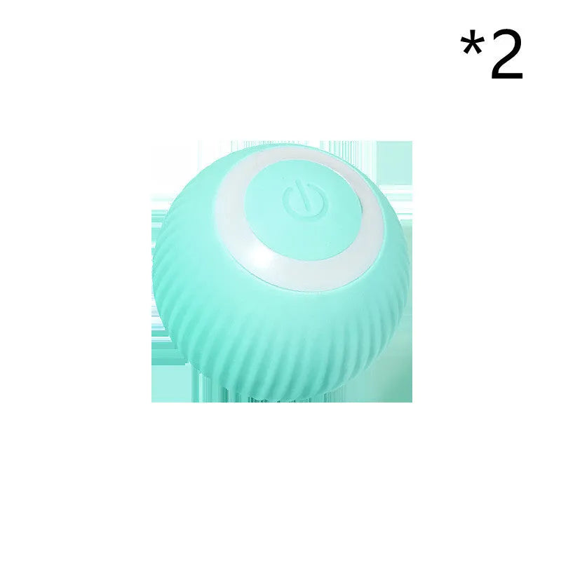 Small green plastic interactive rolling ball toy for cats with intelligent obstacle avoidance technology