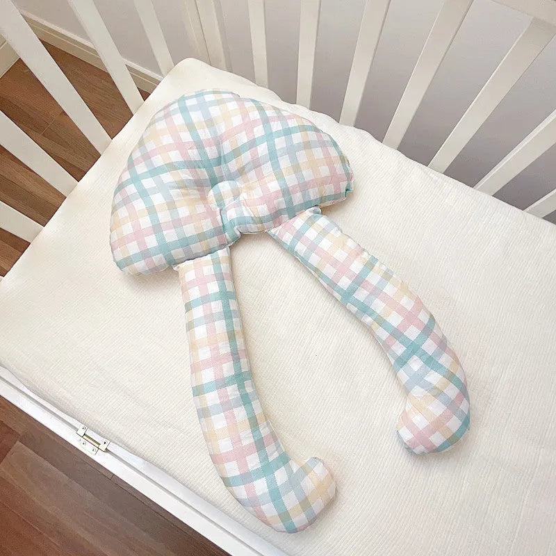 Baby soothing pillow in 60x40cm size, pure cotton fabric with anti-tilt head design