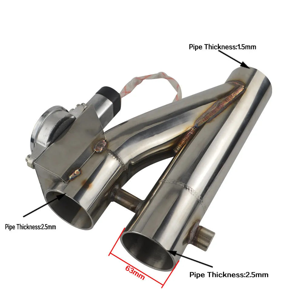 Electronic dual valve exhaust cut out in 304 stainless steel with CNC flange for 2.5 and 3 inch car exhaust piping