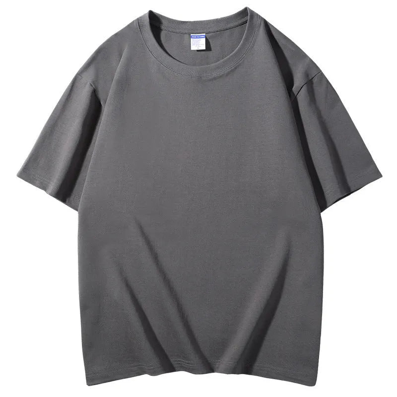 European style 300g cotton round neck T-shirt with printing pattern in multiple colour options