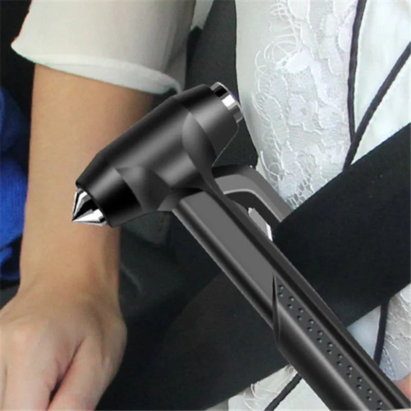 Window breaker safety hammer with ABS body and high carbon steel tip in black