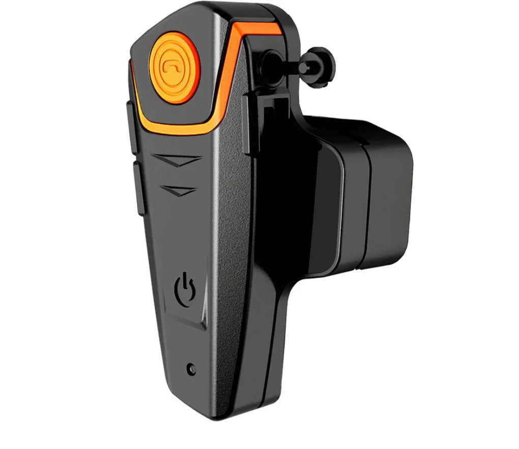 BT-S2 motorcycle Bluetooth walkie-talkie headset in black with 1000m intercom range and DSP noise cancellation