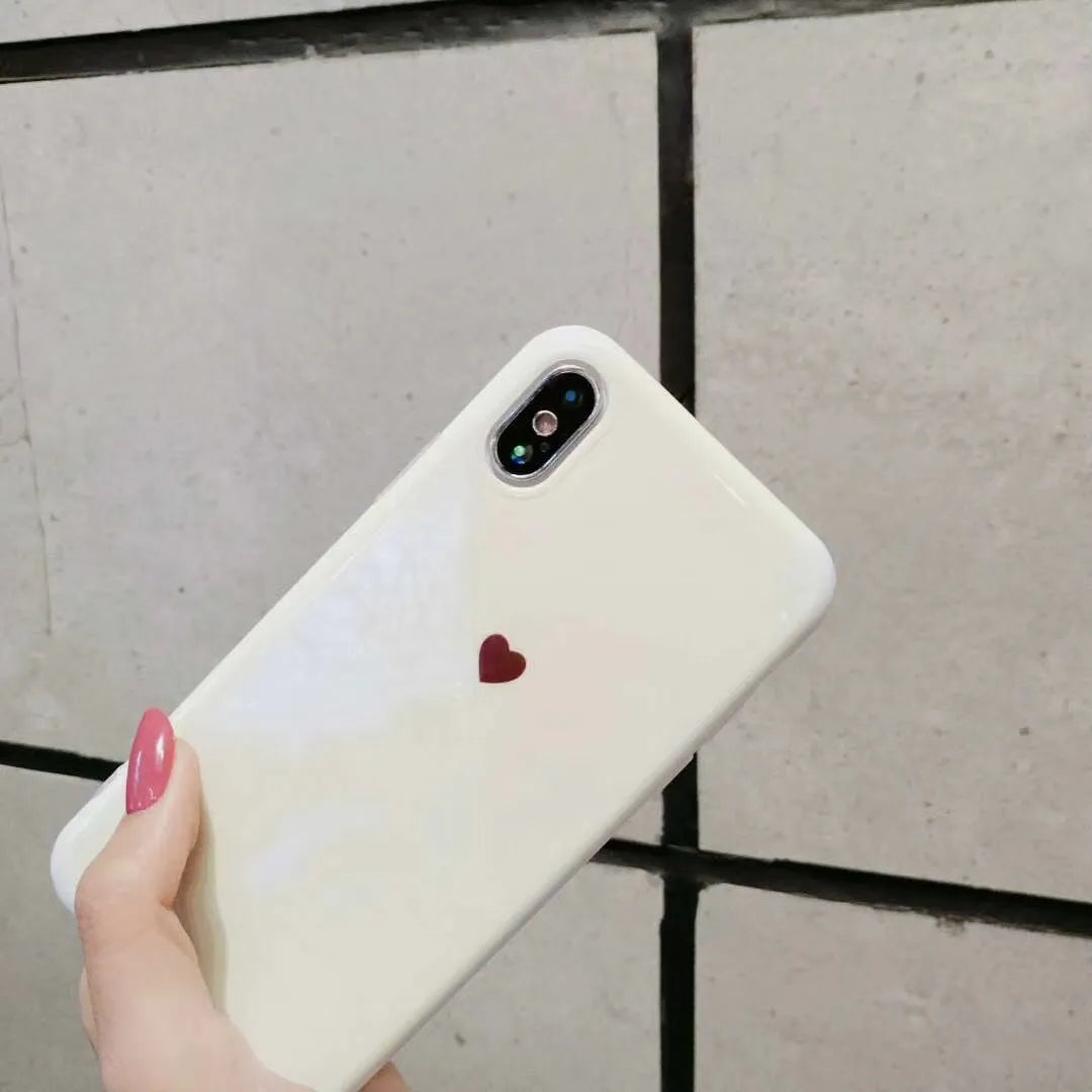 Transparent blue light blocking phone case for iPhone on a white background.