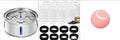 Cat Gravity Intelligent Rolling Ball 43mm plastic toy with black and white cat watching it move on a hard floor
