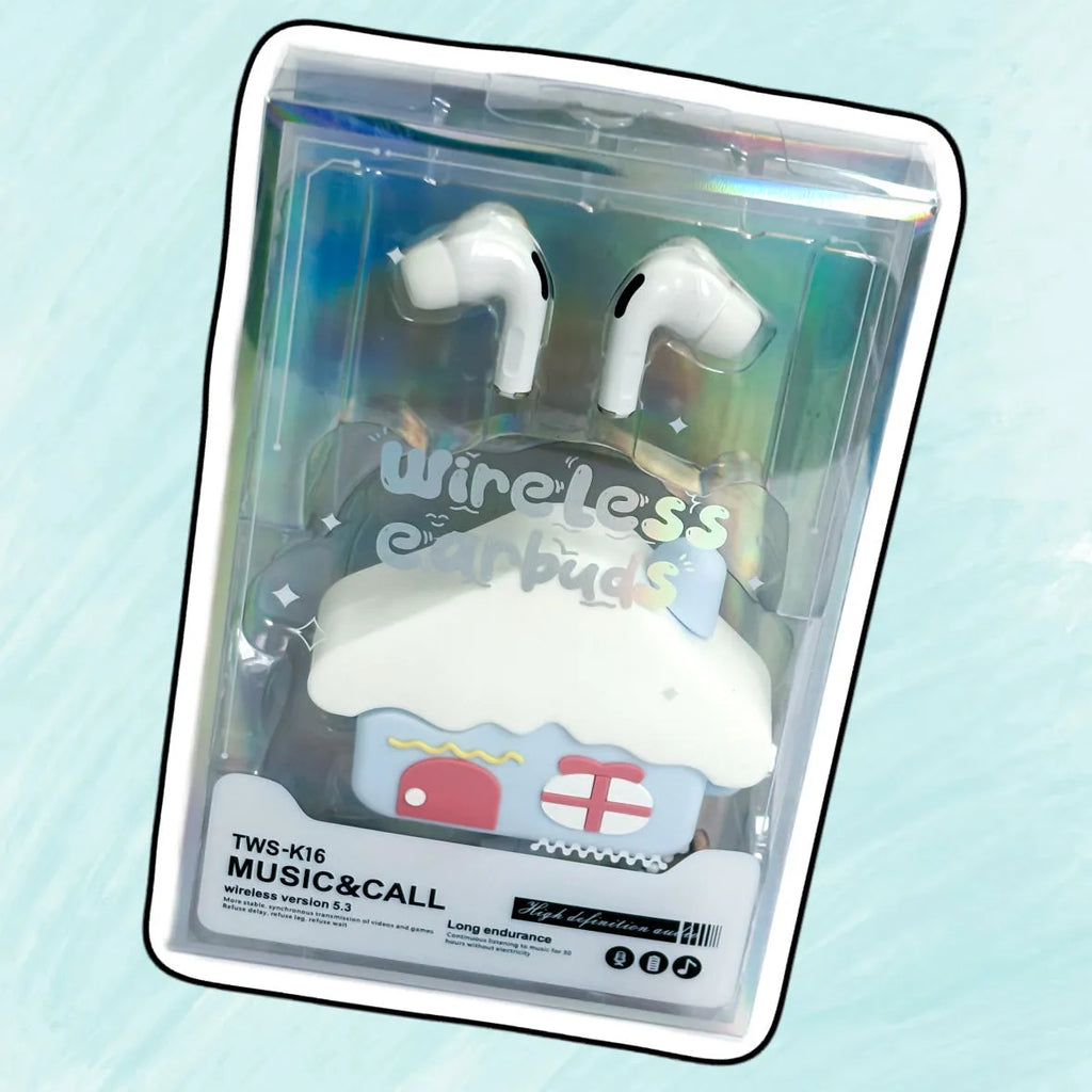 New Cartoon Doll Silicone Protective Cover in Small House colour for wireless earbuds, PC ABS material