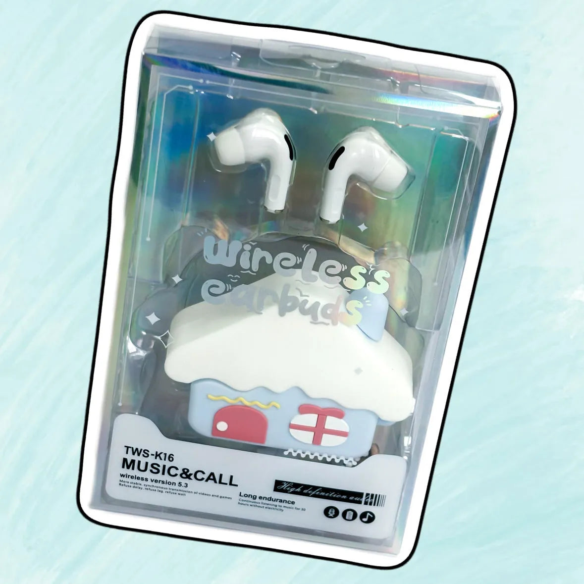New Cartoon Doll Silicone Protective Cover in Small House colour for wireless earbuds, PC ABS material