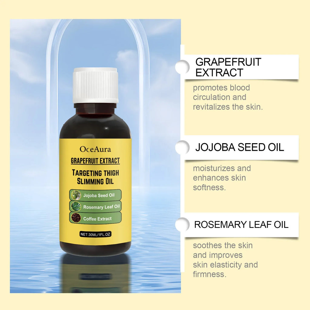 30ml body treatment oil bottle with grapefruit extract and jojoba oil for skin nourishment