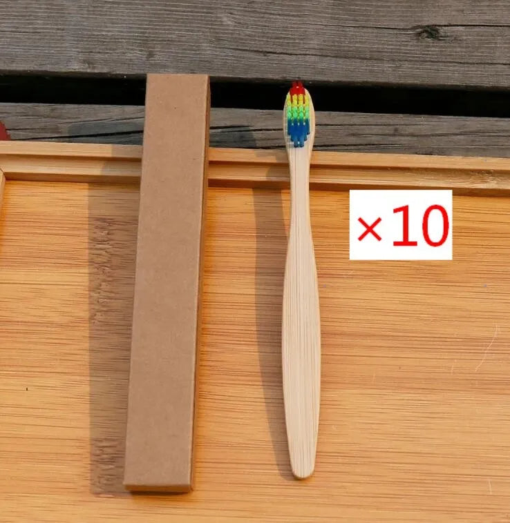 Eco friendly bamboo soft fibre toothbrush with biodegradable handle for adults