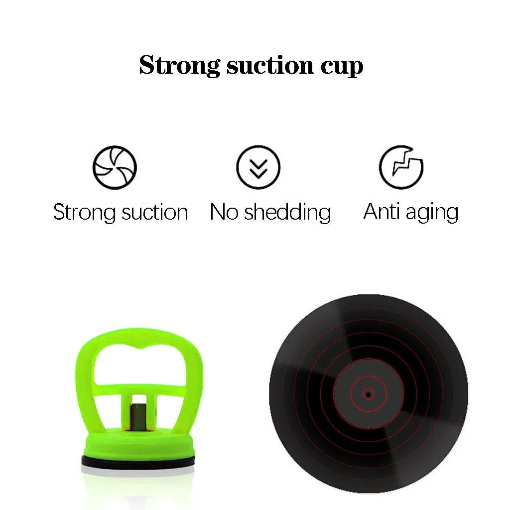 Green PU suction cup suspended boxing speed ball hanging from a suction cup mount for reflex training.