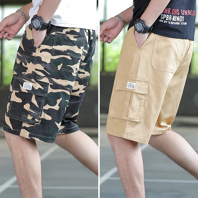 Men's loose-fit casual trousers in army green colour, showcasing Korean style and thin fabric.