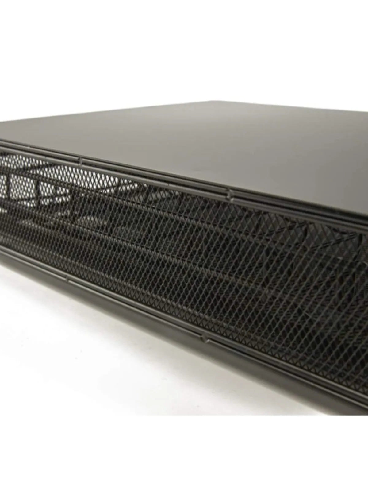 Black coffee capsule storage drawer with silver handle, 40x29x8.5cm, on a cafe countertop