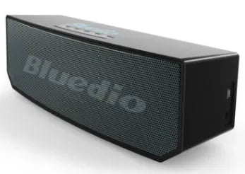 Black BS-6 Bluetooth cloud smart speaker showing front grille and compact rectangular design.