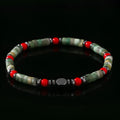 Bohemian cylindrical natural stone beads string bracelet, hand-woven semi-precious stone fashion ornament for men