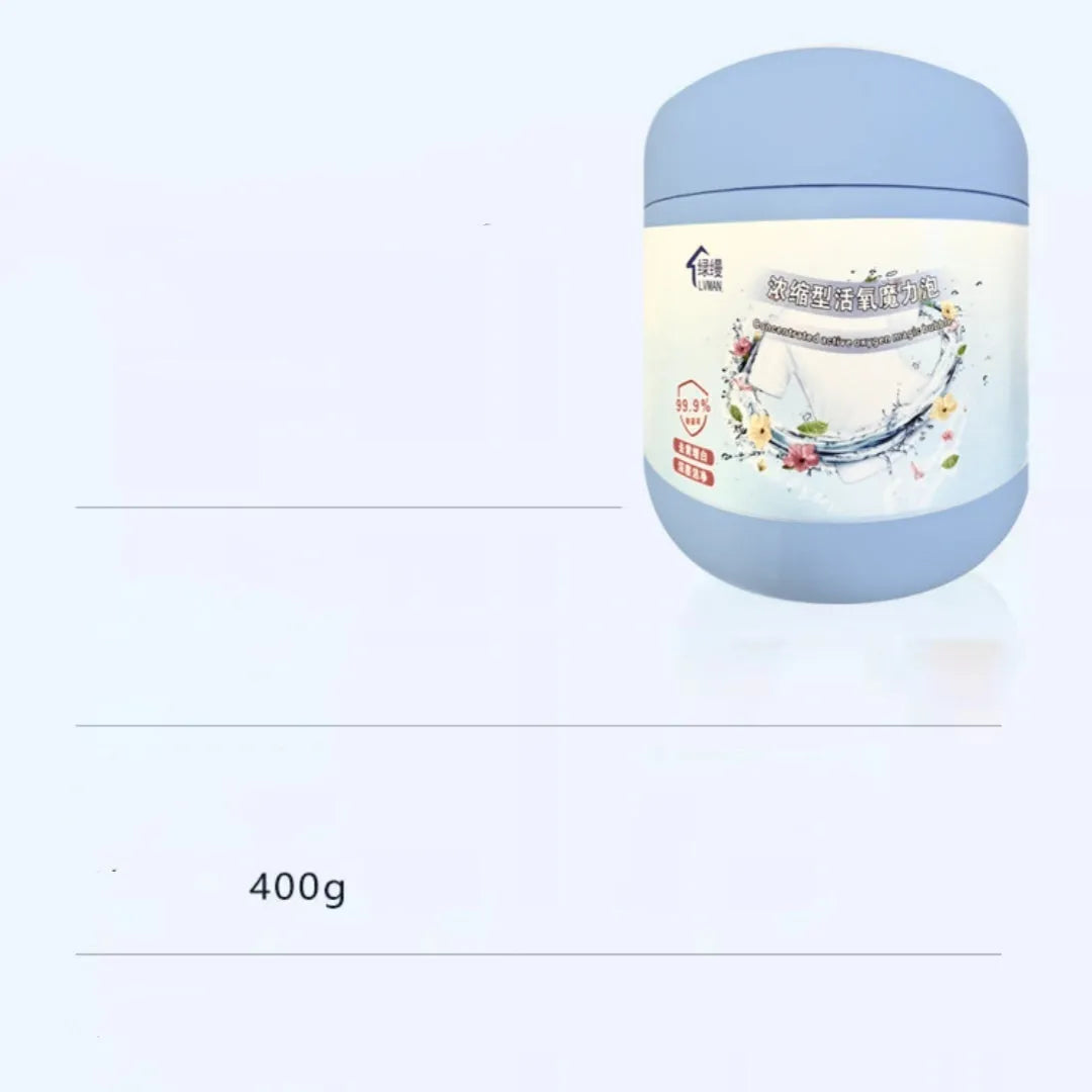 A 400g bottle of active oxygen laundry bleaching powder for stain removal.