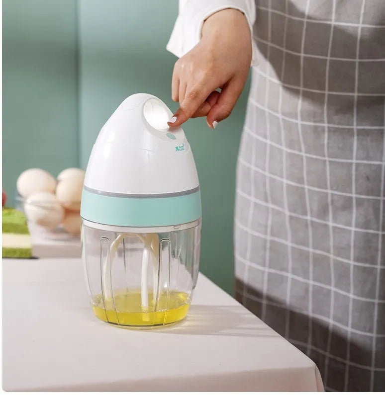 White automatic whisk machine for cream, eggs, and cake mixing, made from ABS, PP, and POM plastics