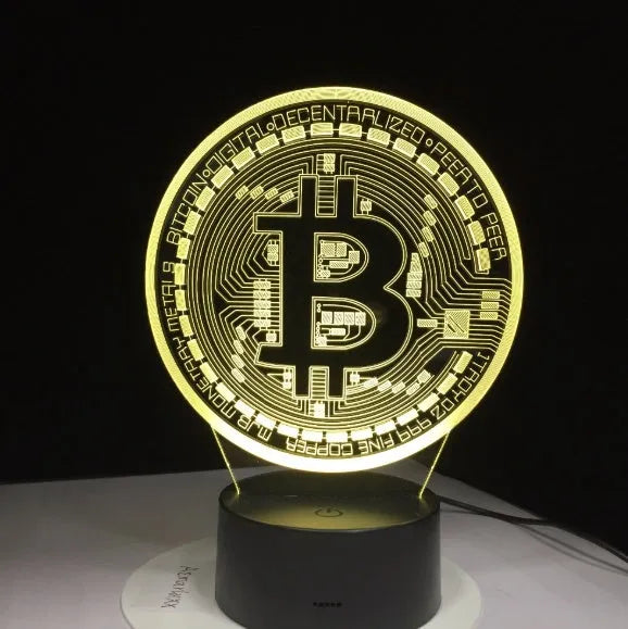 3D LED lamp with seven colour modes, touch and remote control, USB powered acrylic night light