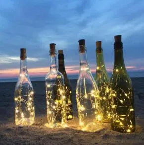 Flexible silver wire LED string light with bottle stopper for wine bottle decoration