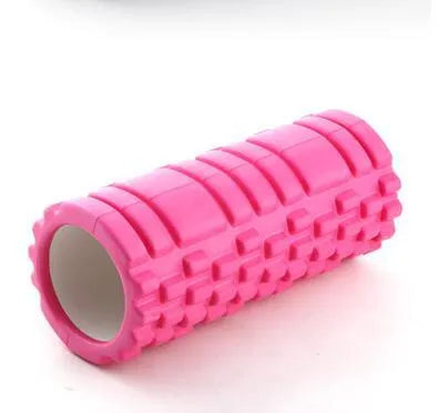 Hollow yoga column in blue on a yoga mat for balance and stretching exercises