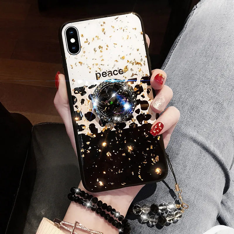 TPU mobile phone case with leopard print pattern for Samsung Galaxy and Apple iPhone models