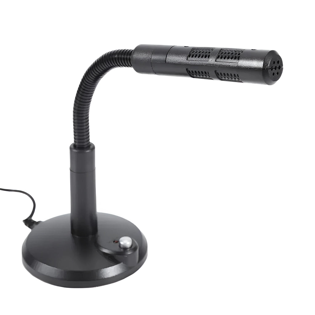 Wireless USB dynamic microphone with built-in lamp, gentleman black colour, for computer voice capture