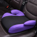 Portable children's car seat booster in blue with knitted cotton seat and plastic frame