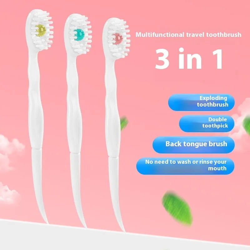 Box of 20 individually wrapped disposable bead toothbrushes in mint flavour.