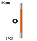 Black faucet extension extender with 360° rotation, stainless steel, 30 cm length, for bathroom basin