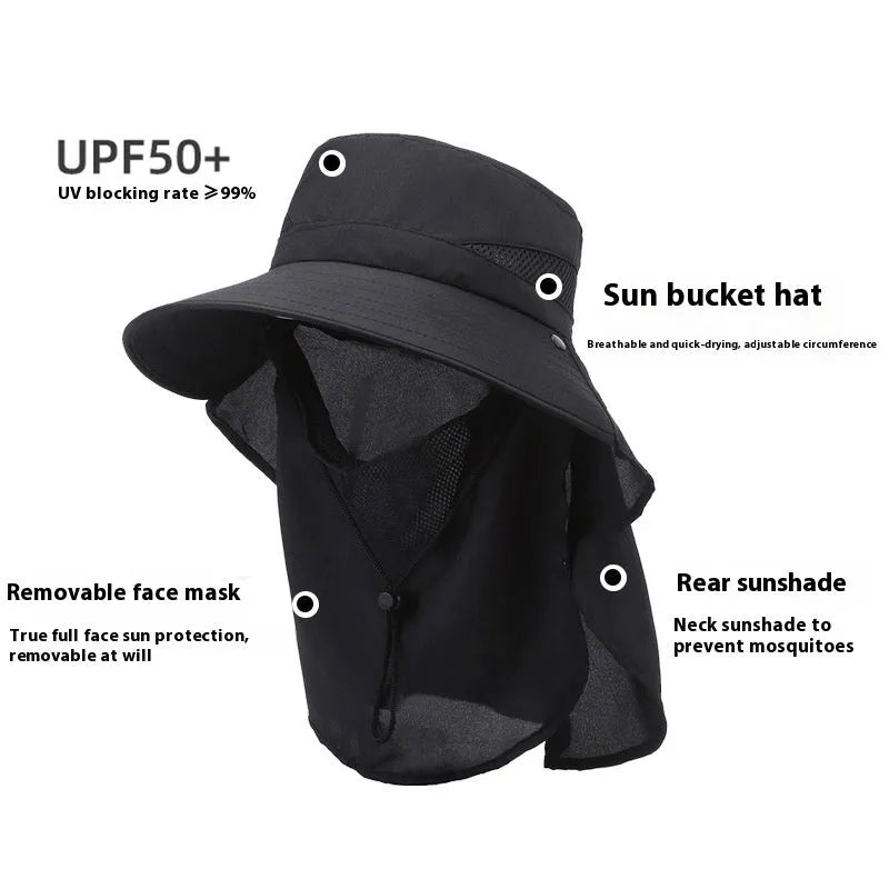 Men's adjustable drawstring fisherman hat with wide brim in army green colour