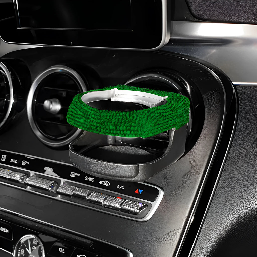 White diamond decorated ABS plastic car air vent cup holder bracket