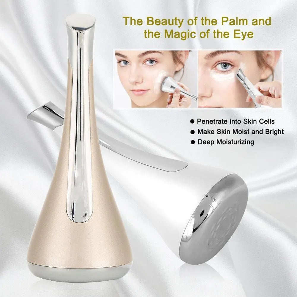 Gold Imate facial massager small dumbbell gyro device with vibration and magnetic infuser for anti-aging