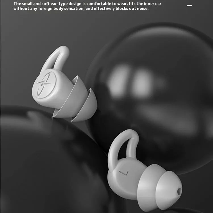 Pair of silicone noise reduction earplugs in black, pink, and white, 2x3cm, from Sky series