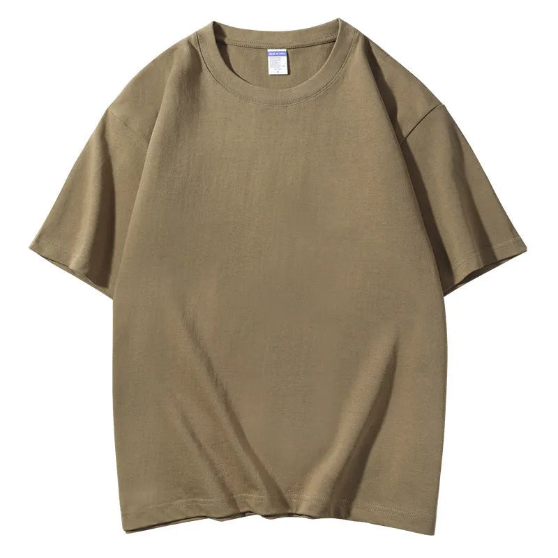 European style 300g cotton round neck T-shirt with printing pattern in multiple colour options