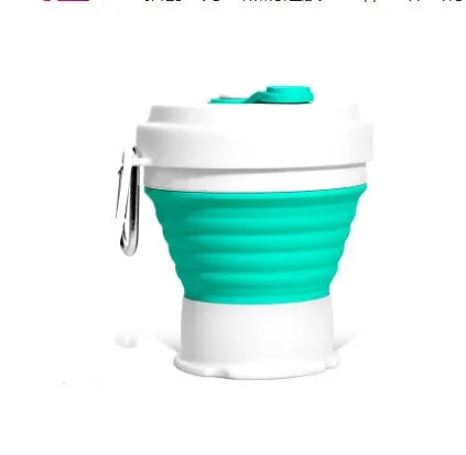 Quick refrigeration pinch cup in blue, double layer food grade silicone, 10.6x20.6cm, 300ml or 350ml