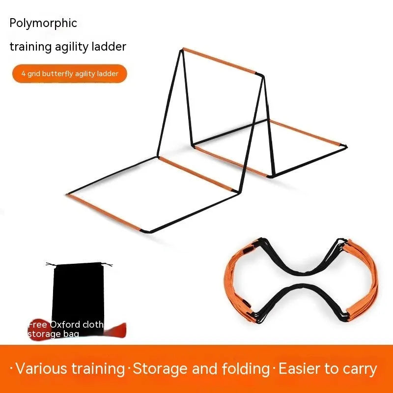 Butterfly ladder children's agility training equipment with plastic rungs and training rope ladders