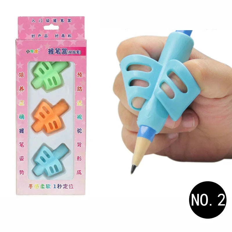 Cartoon character soft rubber pen holder for correcting children's writing posture