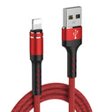 Fast charging iPhone USB cable 1m nylon braided aluminium alloy connector black
