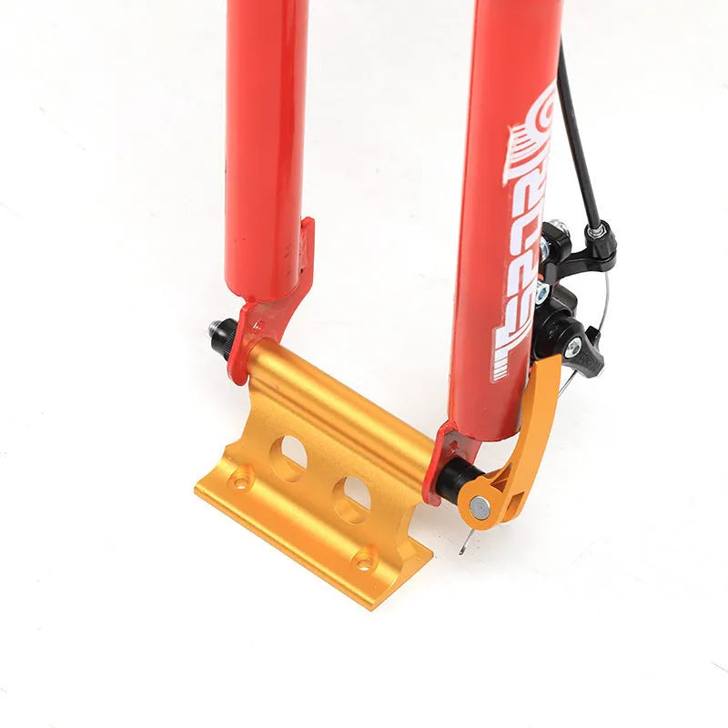 Silver metal bicycle quick release fixing clip for front fork and frame accessory mounting