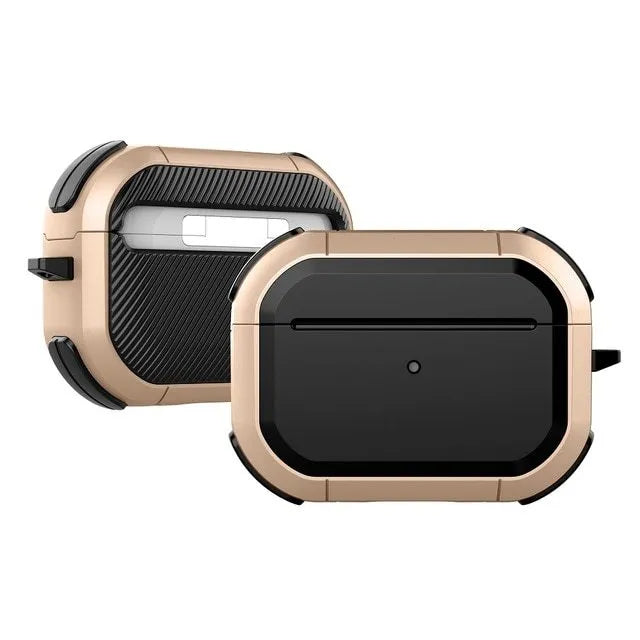 Black AirPods protective shell case for AirPods 1, 2, and Pro models on a white background.