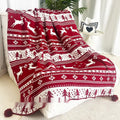 Personalised acrylic Christmas blanket with reindeer or snowflake pattern in two sizes.