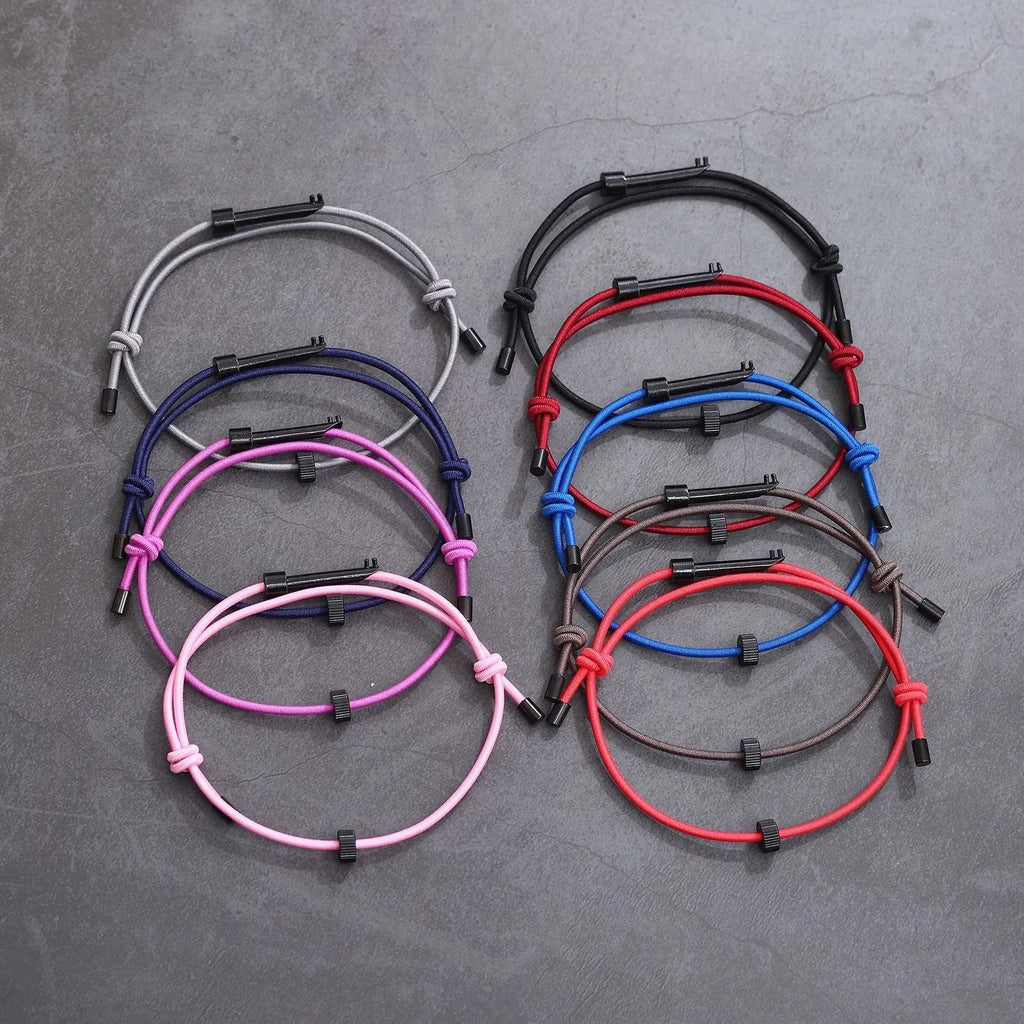 Tungsten carbide adjustable bracelet for emergency window breaking, unisex geometric style, available in multiple colours