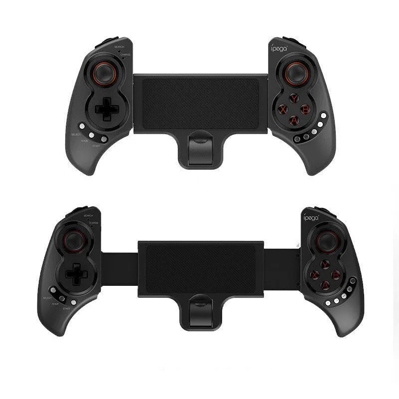 Wireless telescopic game controller extended to hold mobile phone with USB-C connection