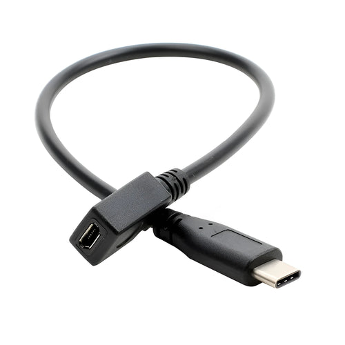 0.25m Micro USB female to Type-C male data cable for mobile phone