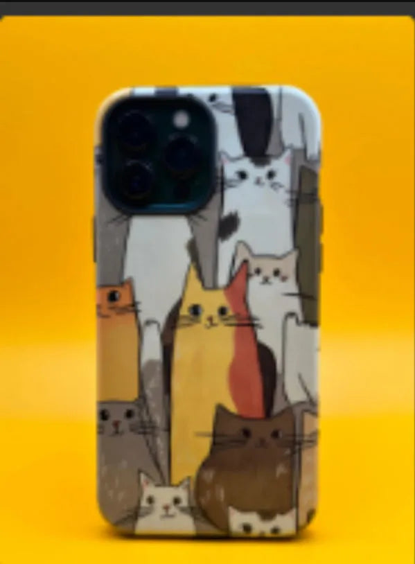 Plastic all inclusive phone case with heat transfer printed cartoon design for iPhone 15 Pro Max