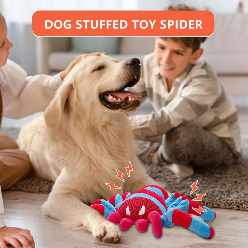 Red teddy dog toy for medium and large dogs with bite-resistant construction and squeaker