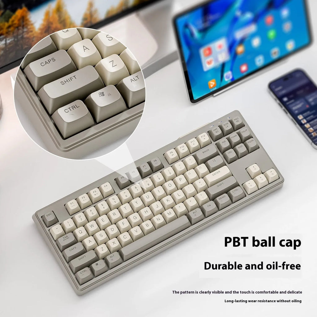 Free Wolf M87 wireless Bluetooth dual-mode mechanical feel keyboard in blueberry colour