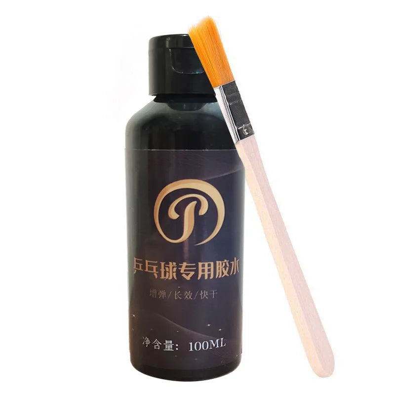 Table tennis racket cleaner kit with sponge mop and 100ml rubber cleaning agent on a court